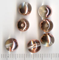 8mm Glasperlen Klar, Copper Bedampft