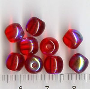 7mm Glasperlen Rot AB