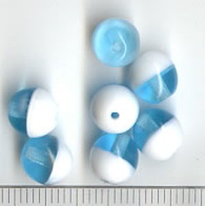 8mm Glasperlen Blau-Weiß