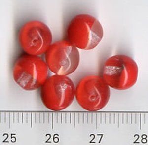 8mm Glasperlen Rot-Klar