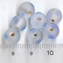 8mm Glasperlen Blau-Klar Matt