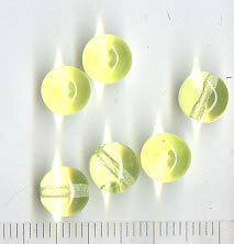 8mm Glasperlen Grüngelb Transparent