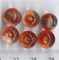 Glasperlen Klar mit Rot
