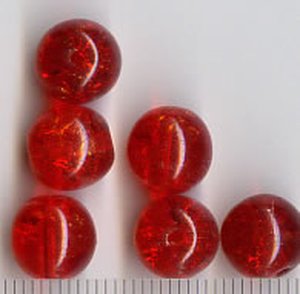Glasperlen Transparent Rot
