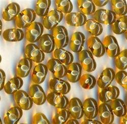 3,2x 6,5 Farfalle Rocailles Goldbraun mit Silbereinzug 17090