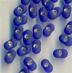 3,2x 6,5 Farfalle Rocailles Blau Matt mit Silbereinzug 37100
