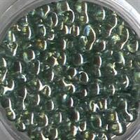 3,2 x 6,5 Farfalle Rocailles Grün transparent Lüsternd 48055