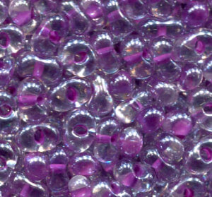 3,2x 6,5 Farfalle Rocailles Klar mit Violeteinzug 38628