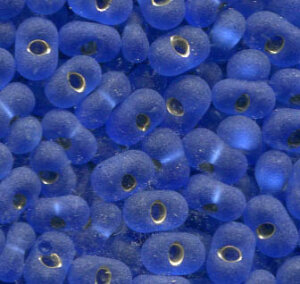 3,2x 6,5 Farfalle Rocailles Blau Matt mit Silbereinzug 37050