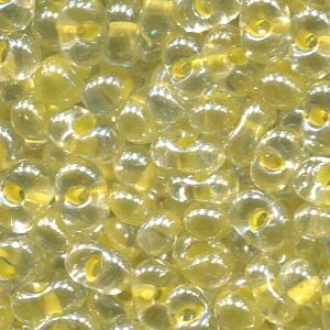 3,2x 6,5 Farfalle Rocailles Klar mit Gelbeinzug