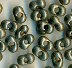 3,2x 6,5 Farfalle Rocailles  Graubraun Metallic
