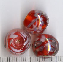 Glasperlen Rot