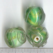 Glasperlen Grün-Gelb