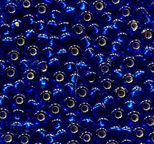 2,6mm Rocailles Blau mit Silbereinzug