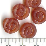 Glasperlen Schnecken Rotbraun