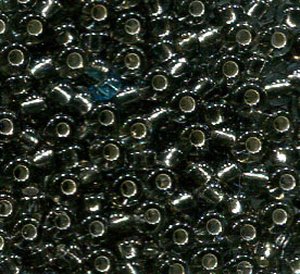 2,6mm Rocailles Anthrazit mit Silbereinzug 47010