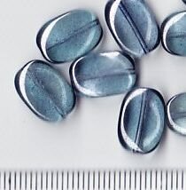 Glasperlen Graublau