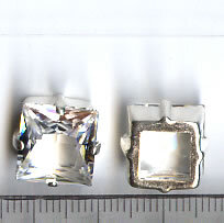 Rivolistein Quadrat Crystal ohne Folie gefasst