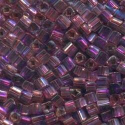 3,4mm Würfel Lila-Pink mit Silbereinzug