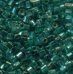 3,4mm Würfel Grün mit Silbereinzug