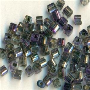3,4mm Würfel Violet-Grau mit Silbereinzug