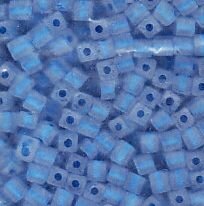 3,4mm Würfel Klar Blau Matt