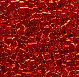 11/0 Delica Silver Lined Red/Orange 43