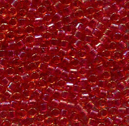 11/0 Delica Lined Light Cranberry AB 62
