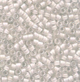 11/0 Delica Lined White AB 66
