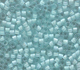 11/0 Delica Lined Aqua Mist Luster 78