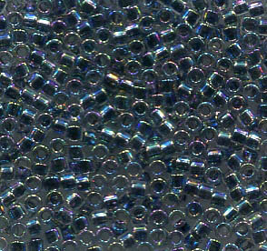 11/0 Delica Lined Dark Blue AB 86