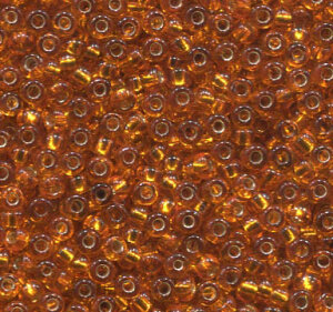 2,6mm Rocailles Orange mit Silbereinzug