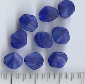 9x6mm Czech Pinch Beads Blau Matt Meliert