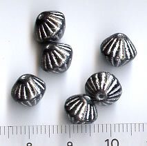 Glasperlen Schwarz-Silber