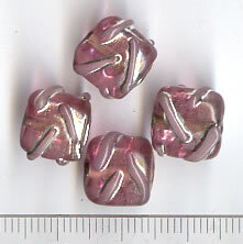 Glasperlen Rosa Silber