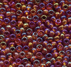 2,6mm Rocailles Rot Transparent Rainbow