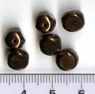 Glasperlen Braun Metallic bedampft, drei Seiten geschliffen