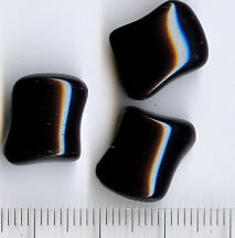 Glasperlen Opak Schwarz