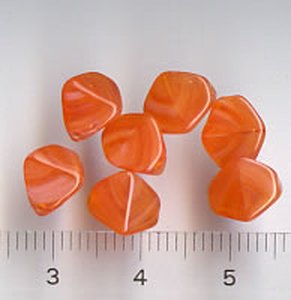 9x6mm Czech Pinch Beads Orangerot Meliert