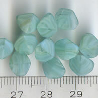 9x6mm Czech Pinch Beads Türkisgrün Matt Meliert