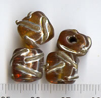 Glasperlen Braun mit Silber