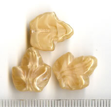 Glasperlen Blätter Karamel