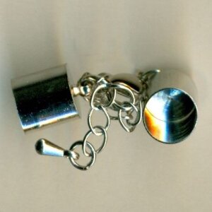 9mm Klebeverschluß Silberfarben