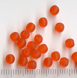 4mm Glasperlen Orange Matt