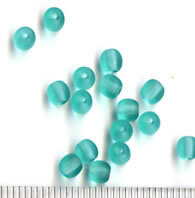 4mm Glasperlen Blaugrün Matt