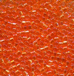 11/0 Delica Transparent Tangerine AB 151