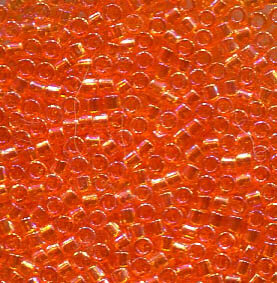 11/0 Delica Transparent Tangerine AB 151