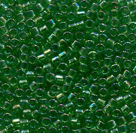 11/0 Delica Transparent Green AB 152