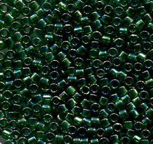 11/0 Delica Transparent Emerald AB 175