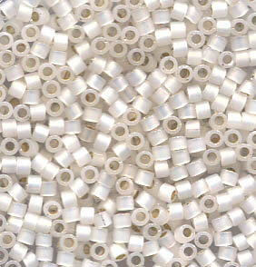 11/0 Delica Gilt Lined White Opal 221